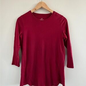 J.Jill Women’s Small Soft Pima Cotton 3/4 Sleeve Tee Classic Lounge Casual Top